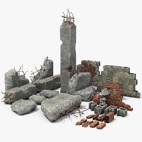 Concrete debris 3D model